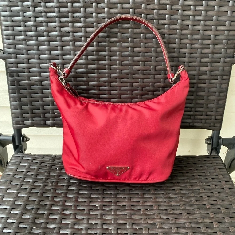 Prada Tessuto Nylon Mini Hobo Handbag